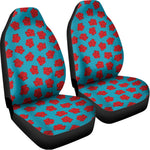 Red And Blue Carnation Pattern Print Universal Fit Car Seat Covers