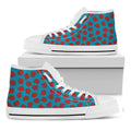 Red And Blue Carnation Pattern Print White High Top Sneakers
