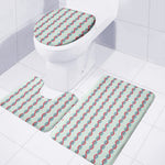 Red And Blue DNA Pattern Print 3 Piece Bath Mat Set