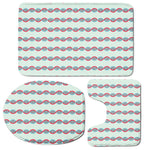 Red And Blue DNA Pattern Print 3 Piece Bath Mat Set
