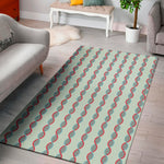 Red And Blue DNA Pattern Print Area Rug