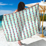 Red And Blue DNA Pattern Print Beach Sarong Wrap