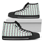 Red And Blue DNA Pattern Print Black High Top Shoes