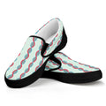 Red And Blue DNA Pattern Print Black Slip On Sneakers