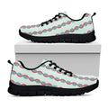Red And Blue DNA Pattern Print Black Running Shoes