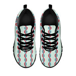 Red And Blue DNA Pattern Print Black Sneakers