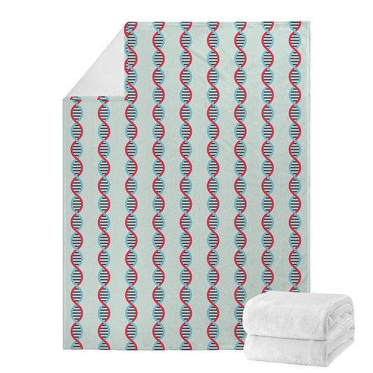 Red And Blue DNA Pattern Print Blanket