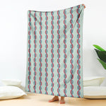 Red And Blue DNA Pattern Print Blanket