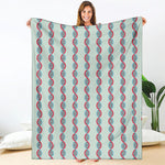 Red And Blue DNA Pattern Print Blanket