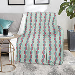 Red And Blue DNA Pattern Print Blanket