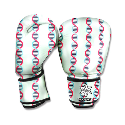 Red And Blue DNA Pattern Print Boxing Gloves