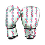 Red And Blue DNA Pattern Print Boxing Gloves