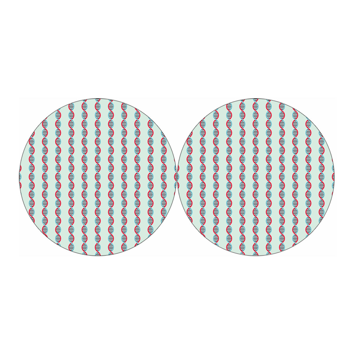 Red And Blue DNA Pattern Print Car Coasters