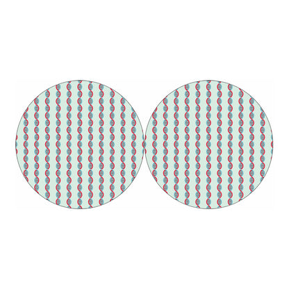Red And Blue DNA Pattern Print Car Coasters