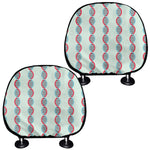 Red And Blue DNA Pattern Print Car Headrest Covers