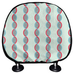 Red And Blue DNA Pattern Print Car Headrest Covers