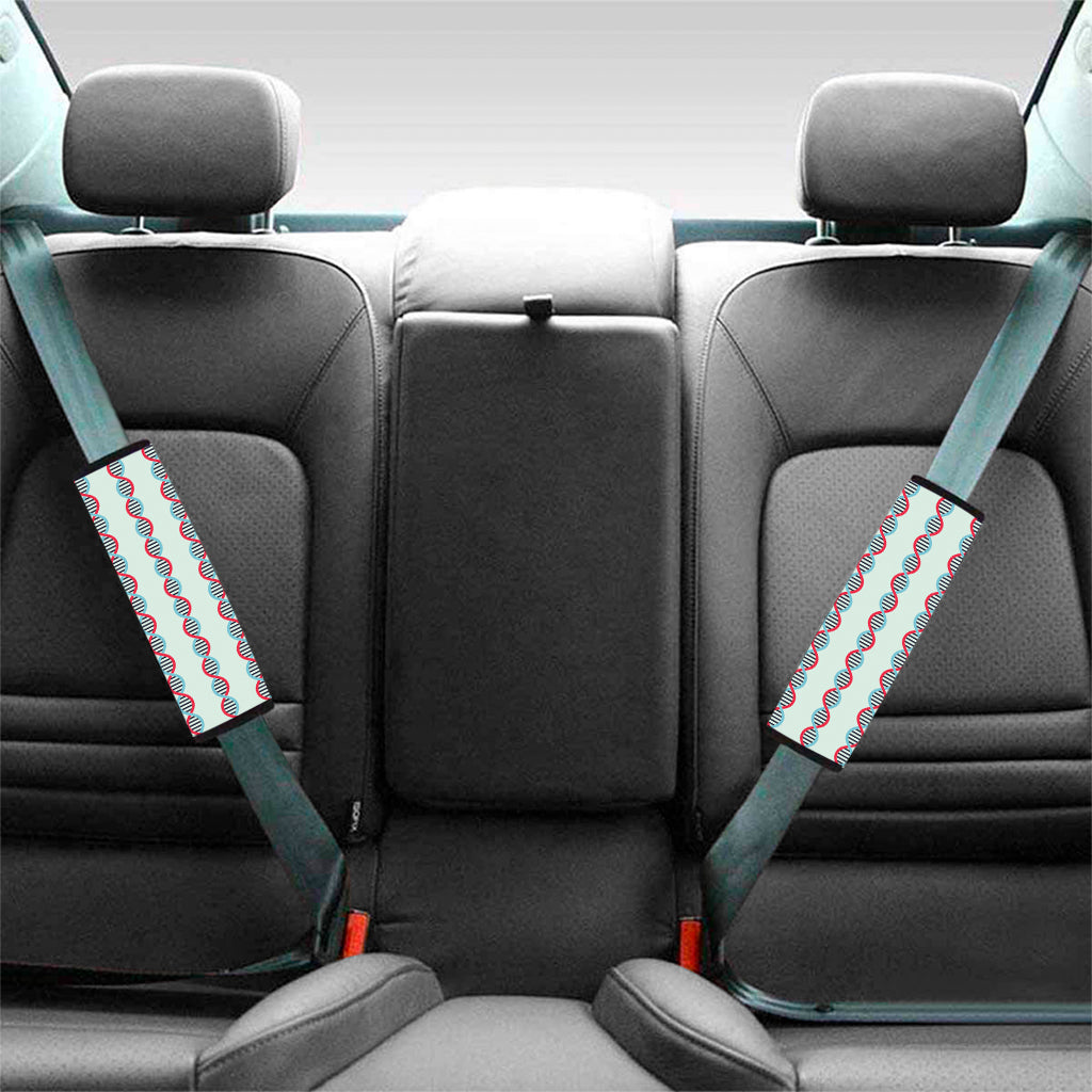 Red And Blue DNA Pattern Print Car Seat Belt Covers