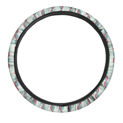 Red And Blue DNA Pattern Print Car Steering Wheel Cover