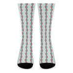 Red And Blue DNA Pattern Print Crew Socks