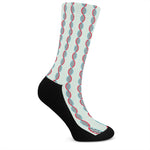 Red And Blue DNA Pattern Print Crew Socks