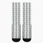 Red And Blue DNA Pattern Print Crew Socks