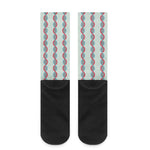 Red And Blue DNA Pattern Print Crew Socks