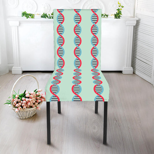 Red And Blue DNA Pattern Print Dining Chair Slipcover