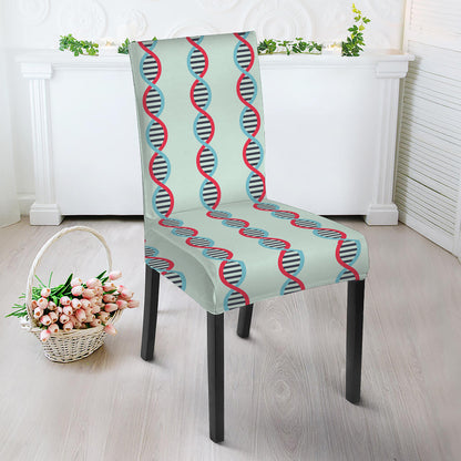 Red And Blue DNA Pattern Print Dining Chair Slipcover