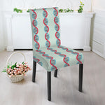 Red And Blue DNA Pattern Print Dining Chair Slipcover