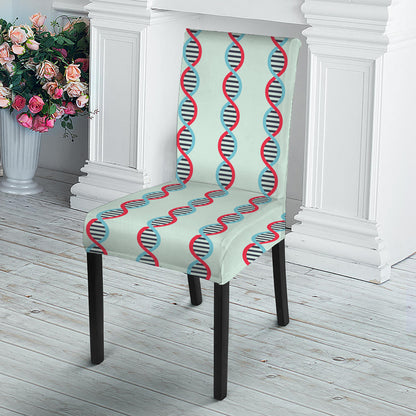 Red And Blue DNA Pattern Print Dining Chair Slipcover