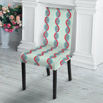 Red And Blue DNA Pattern Print Dining Chair Slipcover