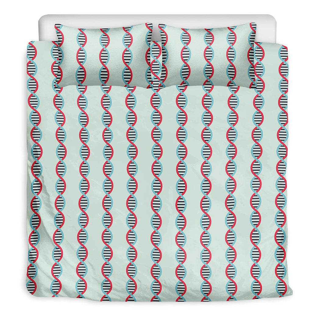 Red And Blue DNA Pattern Print Duvet Cover Bedding Set