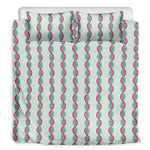 Red And Blue DNA Pattern Print Duvet Cover Bedding Set
