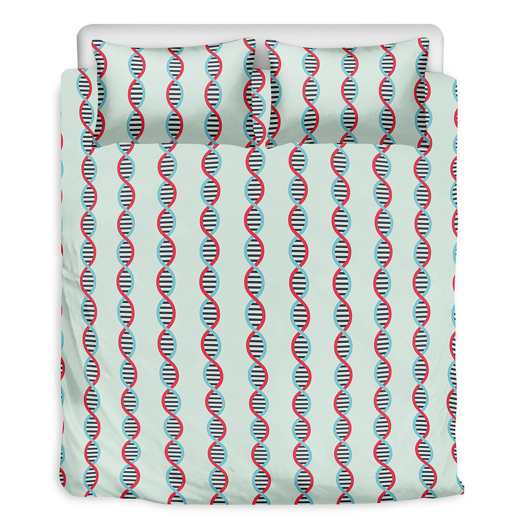 Red And Blue DNA Pattern Print Duvet Cover Bedding Set