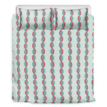 Red And Blue DNA Pattern Print Duvet Cover Bedding Set