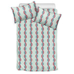 Red And Blue DNA Pattern Print Duvet Cover Bedding Set