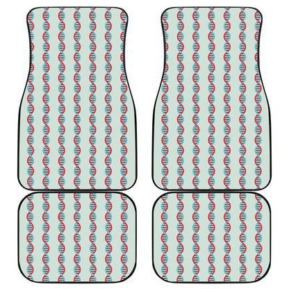Red And Blue DNA Pattern Print Front and Back Car Floor Mats