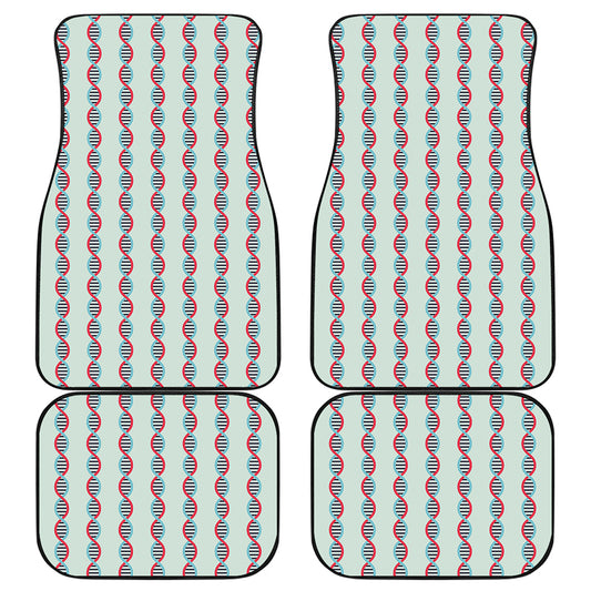 Red And Blue DNA Pattern Print Front and Back Car Floor Mats