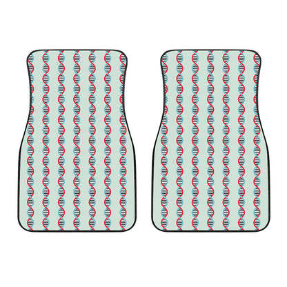Red And Blue DNA Pattern Print Front Car Floor Mats