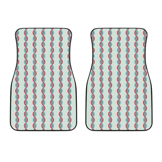 Red And Blue DNA Pattern Print Front Car Floor Mats