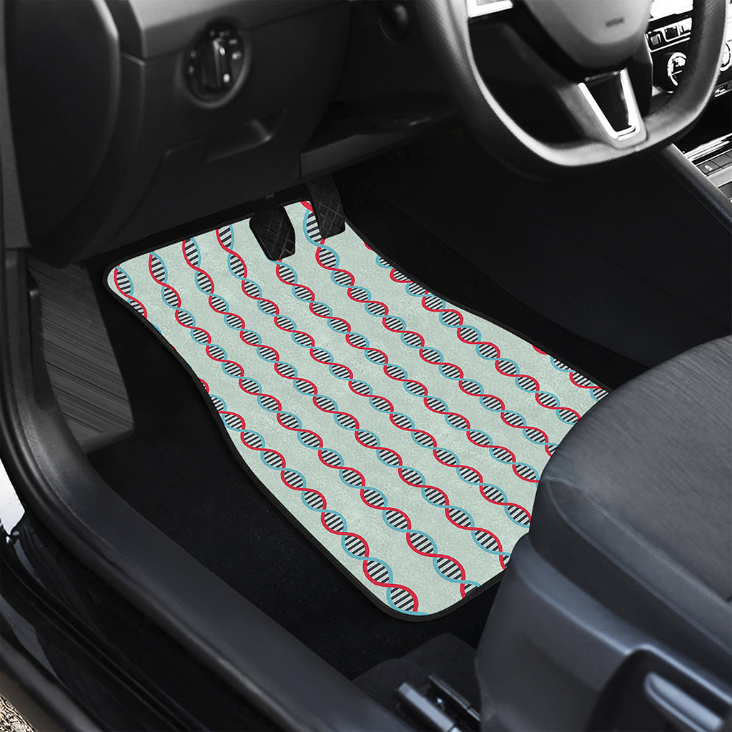 Red And Blue DNA Pattern Print Front Car Floor Mats