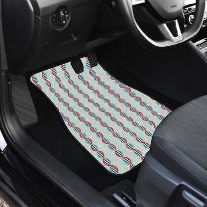 Red And Blue DNA Pattern Print Front Car Floor Mats