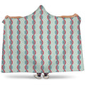 Red And Blue DNA Pattern Print Hooded Blanket