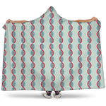 Red And Blue DNA Pattern Print Hooded Blanket