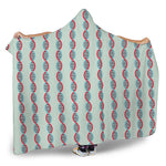 Red And Blue DNA Pattern Print Hooded Blanket