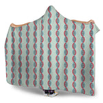 Red And Blue DNA Pattern Print Hooded Blanket