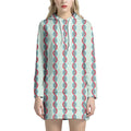 Red And Blue DNA Pattern Print Pullover Hoodie Dress
