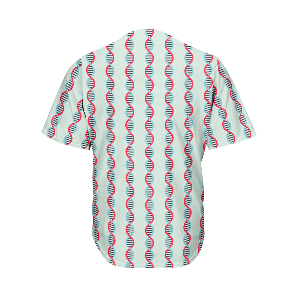 Red And Blue DNA Pattern Print Men's Baseball Jersey