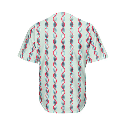 Red And Blue DNA Pattern Print Men's Baseball Jersey