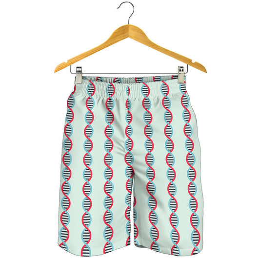 Red And Blue DNA Pattern Print Men's Shorts
